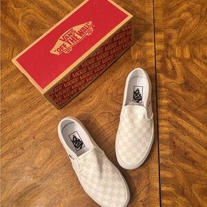 Checkerboard White Vans